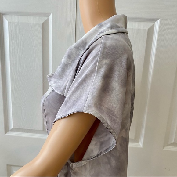 NWT OLIVIA GRAYE SZ S/M OVERSIZE GREY/WHT TIE DYE - Picture 5 of 8
